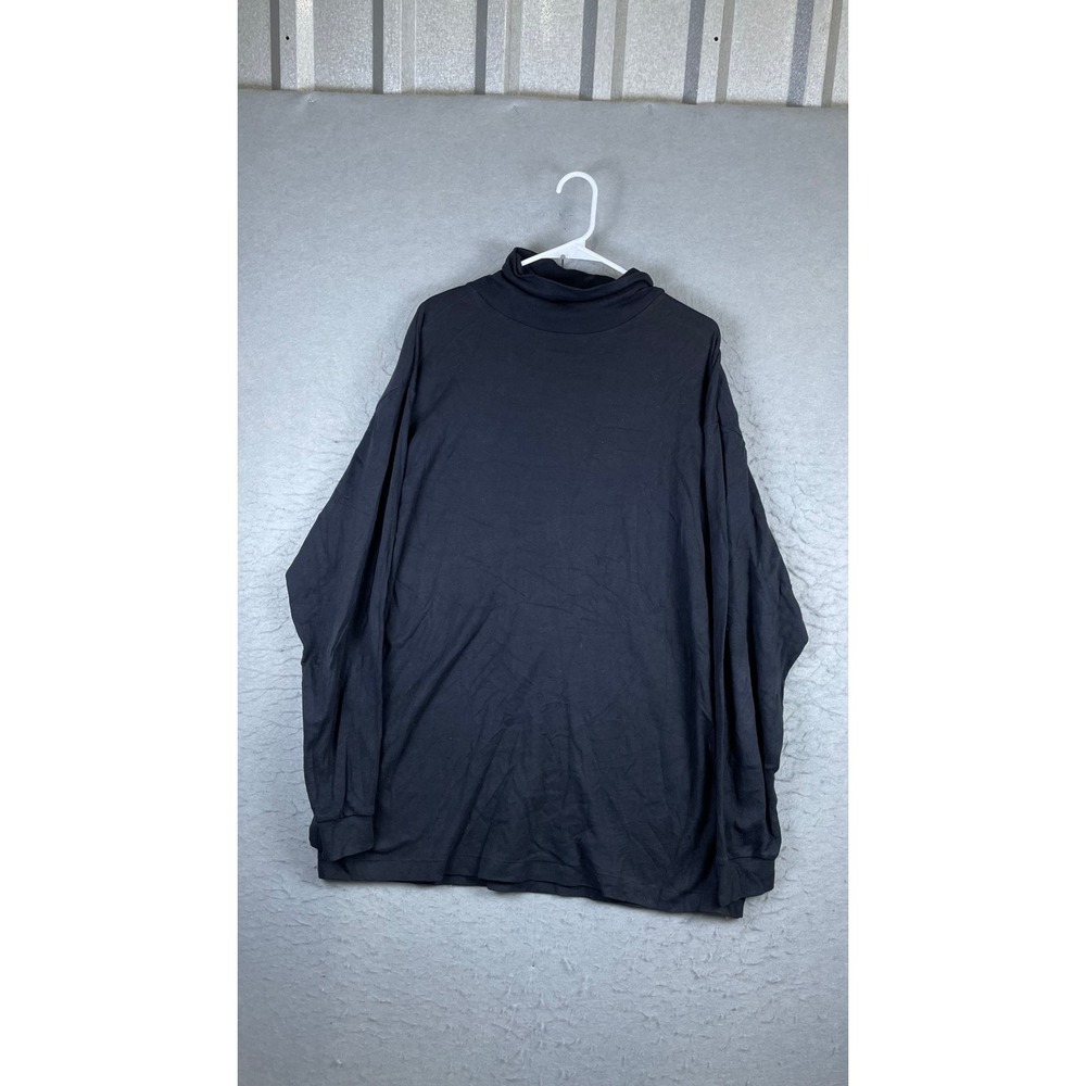 Sears Roebuck Turtleneck Shirt Mens XL Black Excellent Cotton Long Sleeve Top